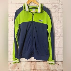 Y2K Nike Youth Zip Up Track Jacket Blue Green Colorblock